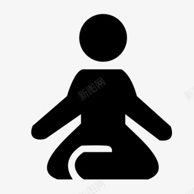 瑜伽健身冥想图标图标