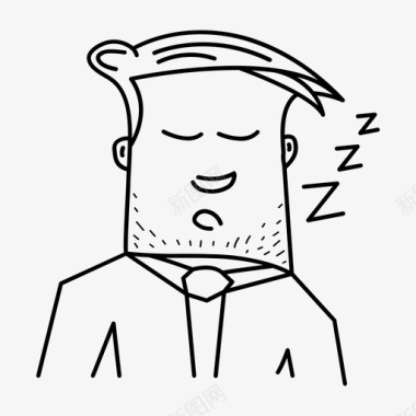 睡觉的老板做梦放松图标图标