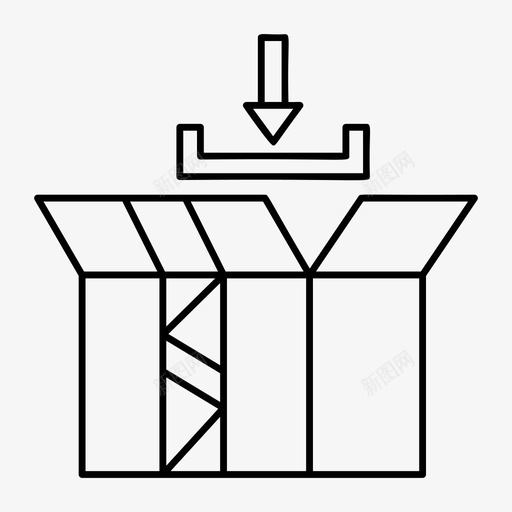 包裹盒子图标svg_新图网 https://ixintu.com 下载 包 包裹 技术 盒子 网络和搜索引擎优化线图标