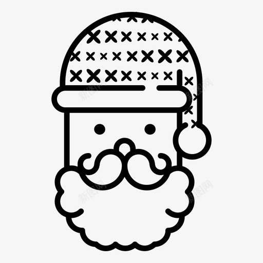 圣诞老人胡子礼物图标svg_新图网 https://ixintu.com 圣诞老人 帽子 星星 白色 礼物 胡子