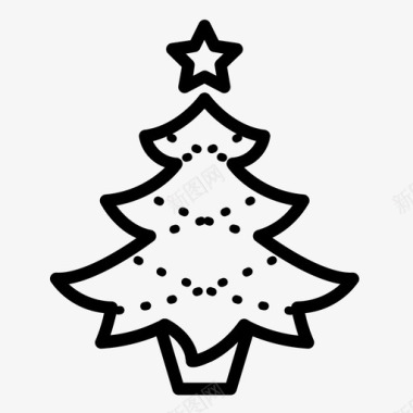 圣诞树假日照明图标图标