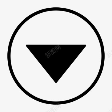 下三角圆箭头减小图标图标