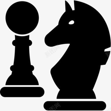 体育战略商业战略象棋骑士图标图标