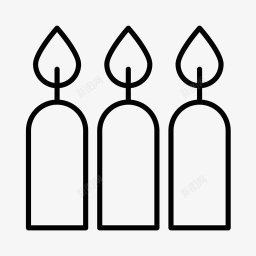 蜡烛圣诞节圣诞装饰图标svg_新图网 https://ixintu.com 圣诞节 圣诞装饰 弥撒 节日 蜡烛