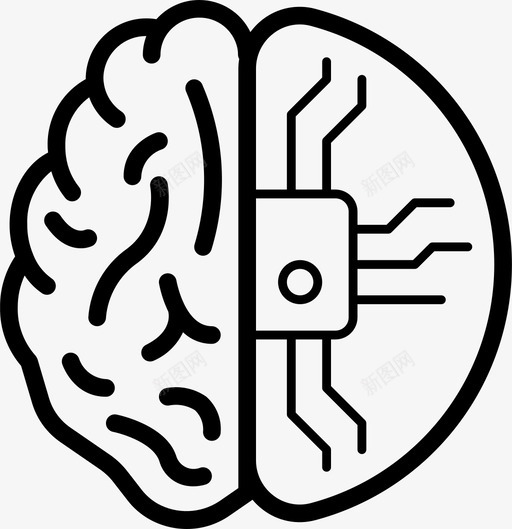 部分皮质植入大脑控制论图标svg_新图网 https://ixintu.com 大脑 控制论 控制论概要 部分皮质植入
