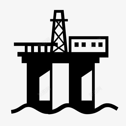 石油钻机钻井天然气图标svg_新图网 https://ixintu.com 天然气 平台 石油钻机 船舶运输 钻井