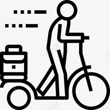 步行自行车通勤锻炼图标图标