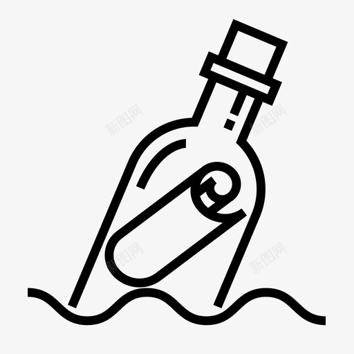 瓶子里的信息爱大海图标svg_新图网 https://ixintu.com sos 大海 杂七杂八的大纲 爱 瓶子里的信息