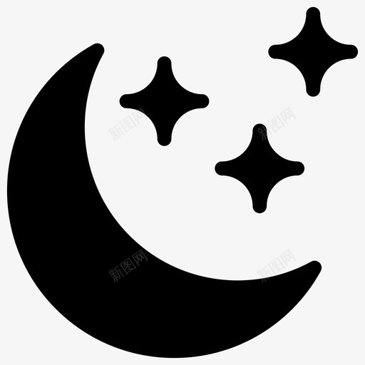 月亮万圣节夜晚图标svg_新图网 https://ixintu.com 万圣节 万圣节符号图标 夜晚 星星 月亮 睡眠