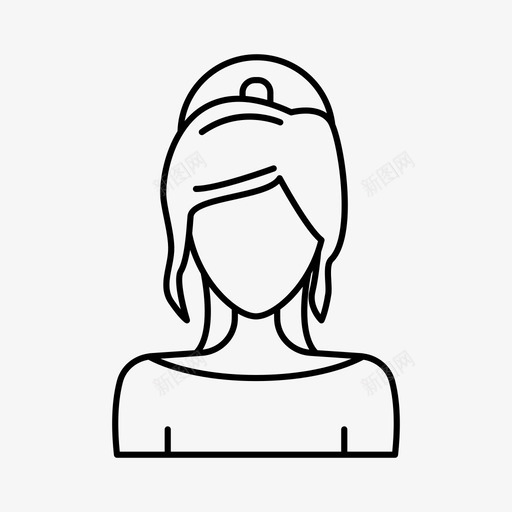 发型女人女人人图标svg_新图网 https://ixintu.com 人 侧面 化身女人 发型女人 女人