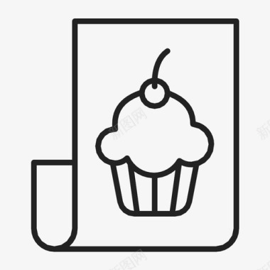 纸杯蛋糕食谱杯子蛋糕松饼图标图标