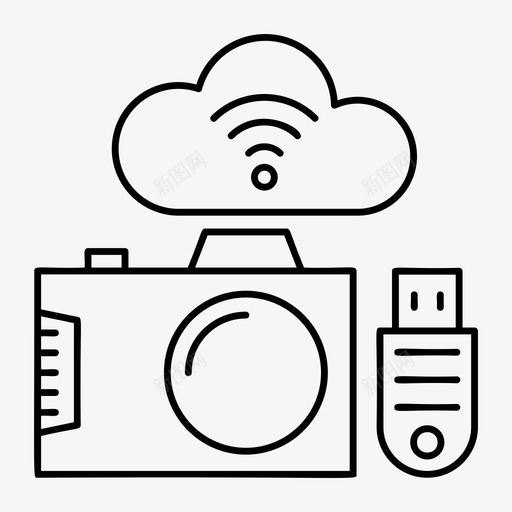 捕捉相机云图标svg_新图网 https://ixintu.com usb 云 技术 捕捉 相机 网络和搜索引擎优化线图标