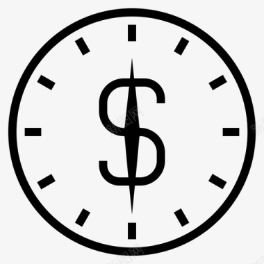 时间就是金钱美元符号时间管理图标图标