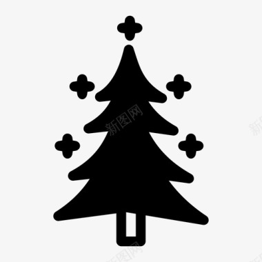 圣诞树冷杉新年图标图标