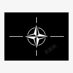 北大西洋北约旗帜国防部北大西洋公约组织图标高清图片