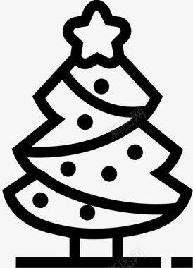圣诞树新年装饰品图标图标