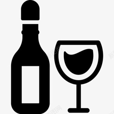 葡萄酒酒精饮料庆祝图标图标