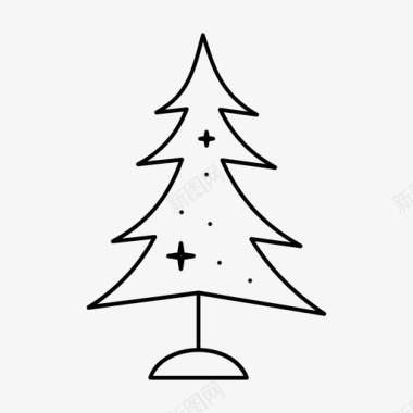 圣诞树礼物松树图标图标