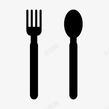 叉子和勺子餐具晚餐图标图标