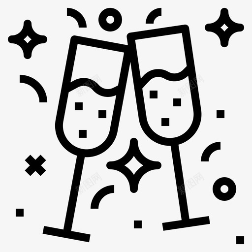 喝酒庆祝香槟图标svg_新图网 https://ixintu.com 喝酒 圣诞节 庆祝 派对 葡萄酒 香槟