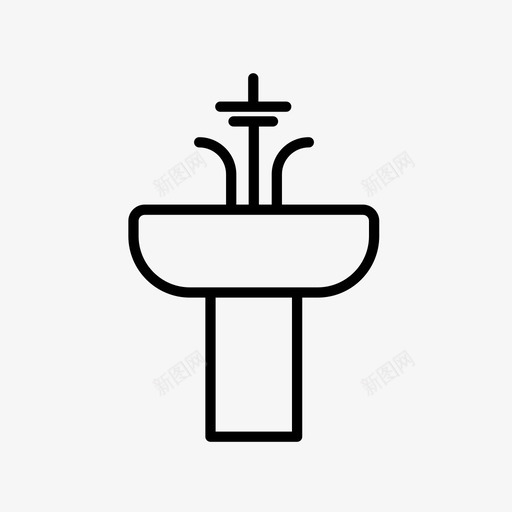盆盥洗室水槽图标svg_新图网 https://ixintu.com 卫生间 家具套件3 水槽 盆 盥洗室