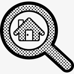 寻找房产找房子放大镜搜索图标高清图片