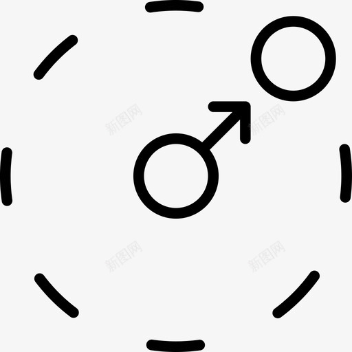 居中圆形项目图标svg_新图网 https://ixintu.com 动态观察 圆形 居中 移动 箭头和细框 路线 项目