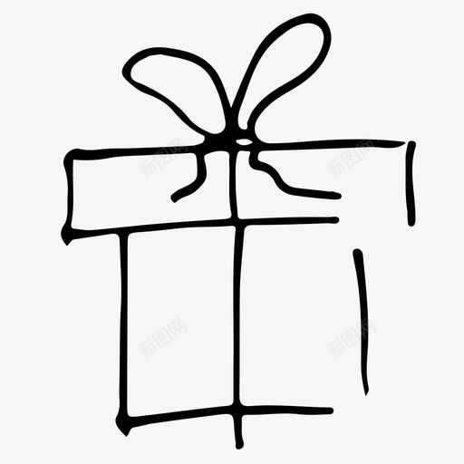 礼物手绘素描图标svg_新图网 https://ixintu.com 手绘 礼物 素描