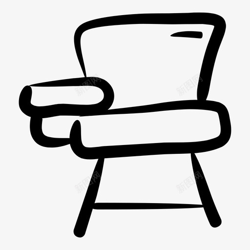 椅子手绘书房图标svg_新图网 https://ixintu.com 书房 手绘 教育墨水 椅子