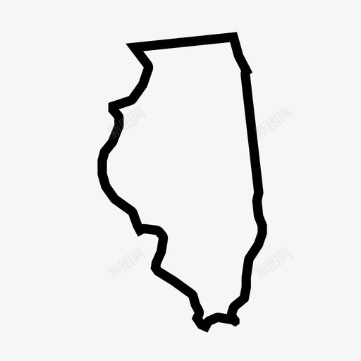 伊利诺伊州地理地图图标svg_新图网 https://ixintu.com 伊利诺伊州 地图 地理 州 美利坚合众国2 美国
