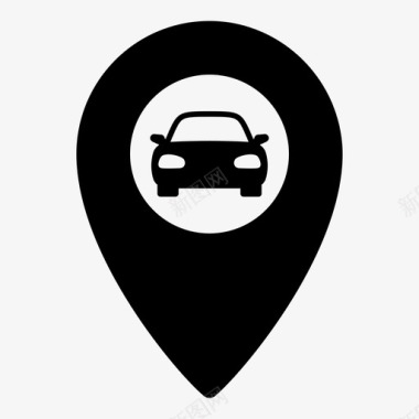 汽车共享位置地图针车站图标图标
