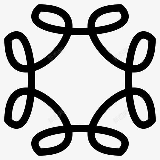 装饰图案花的轮廓图标svg_新图网 https://ixintu.com 图案 花的轮廓 装饰