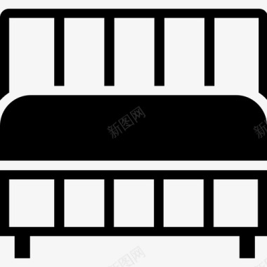 铁床卧室家具双人床图标图标