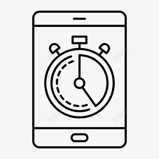 手机秒表技术图标svg_新图网 https://ixintu.com 手机 技术 秒表 网页和搜索引擎优化线图标 计时器