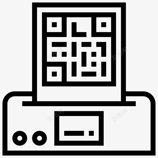 二维码条码标签图标svg_新图网 https://ixintu.com 二维码 打印机 条码 标签