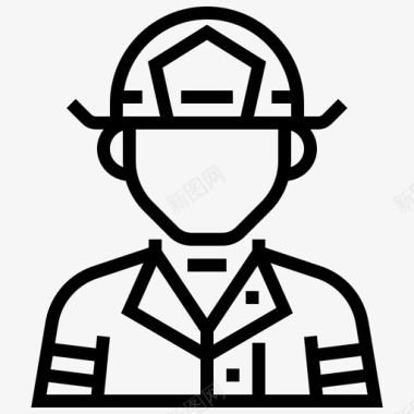 消防员男人职业图标图标
