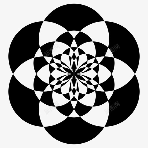 生命之花抽象几何图标svg_新图网 https://ixintu.com 几何 抽象 生命之花 神圣几何 负空间 迷幻