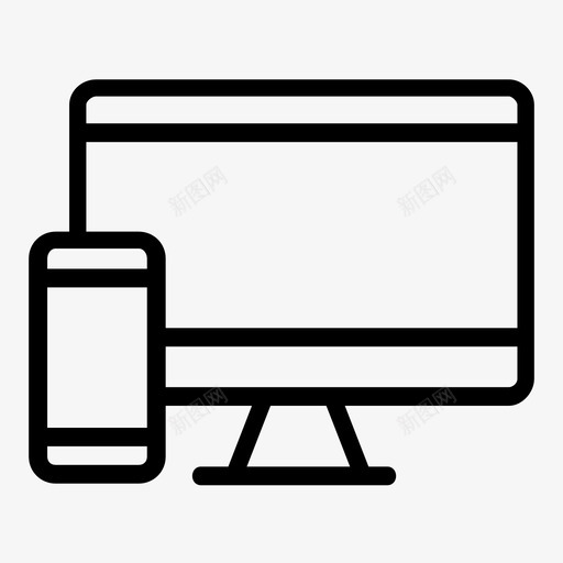 显示器智能手机图标svg_新图网 https://ixintu.com 显示器 智能手机