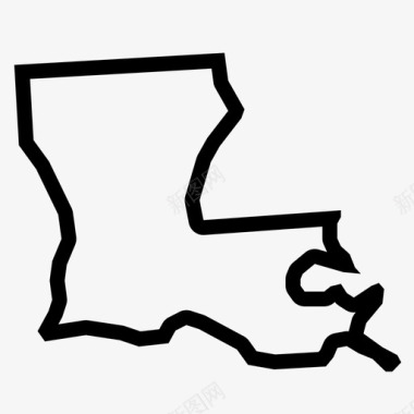 路易斯安那州地理地图图标图标