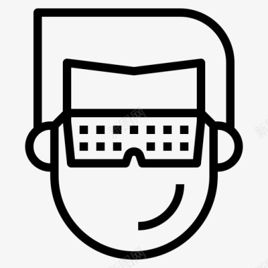 现代机器人头眼镜现实图标图标