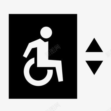 电梯无障碍残疾人图标图标