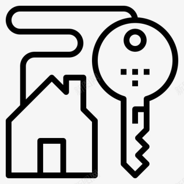 房子钥匙锁链家图标图标