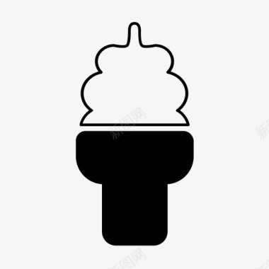 冰淇淋筒冰淇淋勺子图标图标