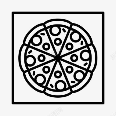 披萨盒食物图标图标