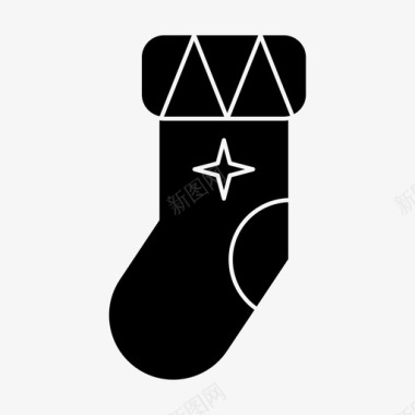 圣诞袜袜子冬天图标图标