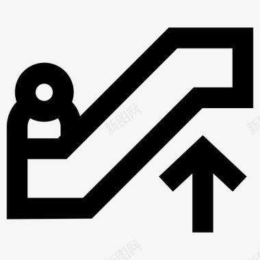 自动扶梯楼梯上行图标图标