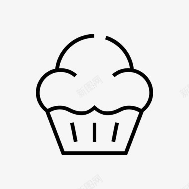 纸杯蛋糕面包店食品图标图标