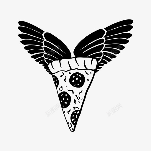 送披萨小吃手绘图标svg_新图网 https://ixintu.com 小吃 手绘 送披萨