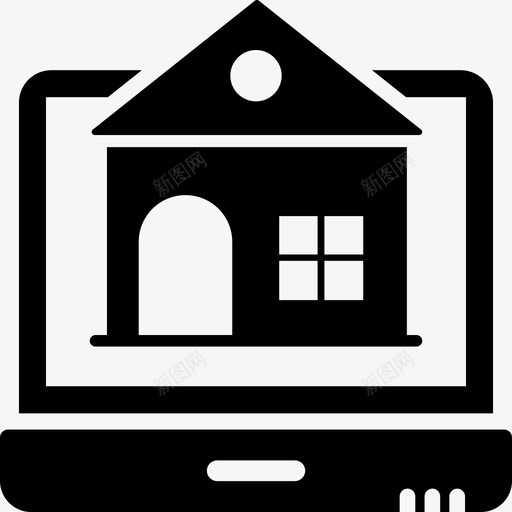 在线房屋搜索在线房产房产网站图标svg_新图网 https://ixintu.com 在线房产 在线房屋搜索 房产字形概念图标 房产网站