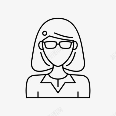 戴眼镜的女人化身老师图标图标
